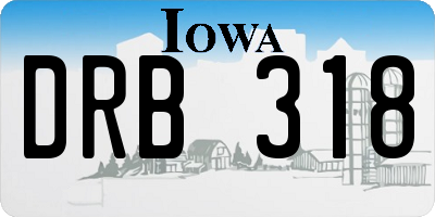 IA license plate DRB318