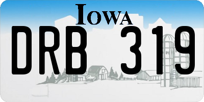 IA license plate DRB319