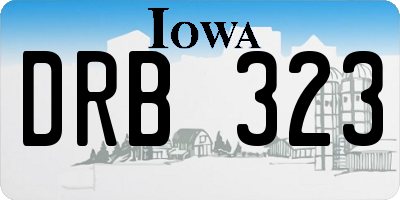 IA license plate DRB323