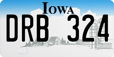 IA license plate DRB324