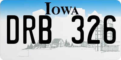 IA license plate DRB326