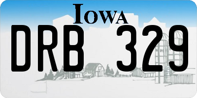 IA license plate DRB329