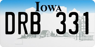 IA license plate DRB331