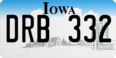 IA license plate DRB332