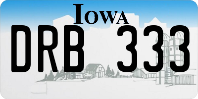 IA license plate DRB333
