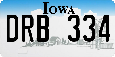 IA license plate DRB334