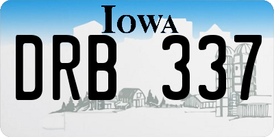 IA license plate DRB337