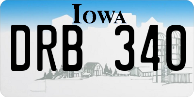 IA license plate DRB340