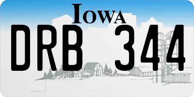 IA license plate DRB344