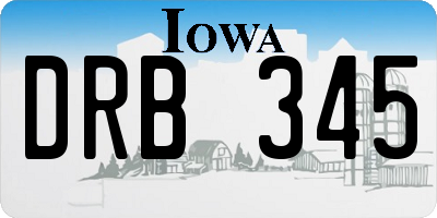 IA license plate DRB345