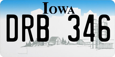 IA license plate DRB346