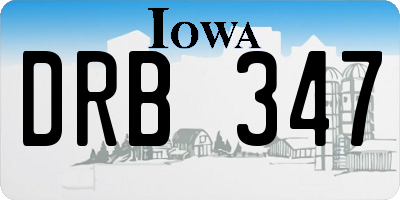 IA license plate DRB347