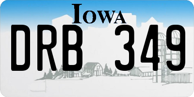 IA license plate DRB349