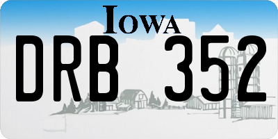 IA license plate DRB352