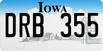 IA license plate DRB355