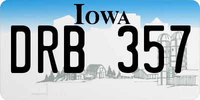 IA license plate DRB357