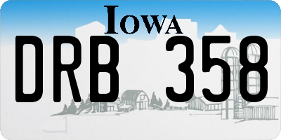 IA license plate DRB358