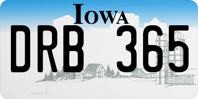 IA license plate DRB365