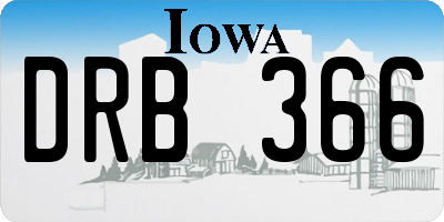 IA license plate DRB366