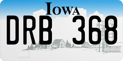 IA license plate DRB368