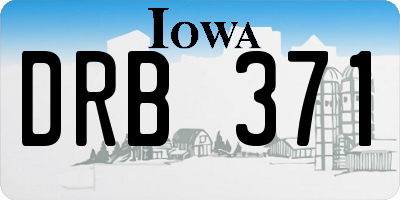 IA license plate DRB371