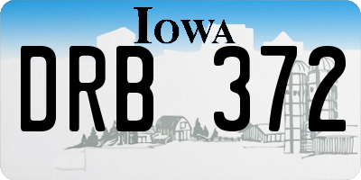 IA license plate DRB372
