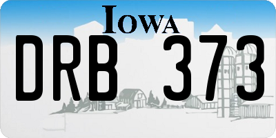IA license plate DRB373