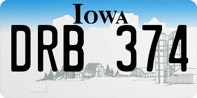 IA license plate DRB374