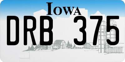IA license plate DRB375
