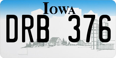 IA license plate DRB376
