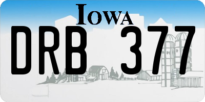 IA license plate DRB377