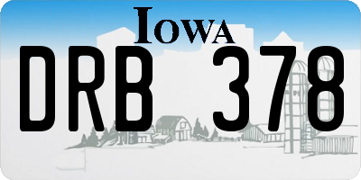 IA license plate DRB378