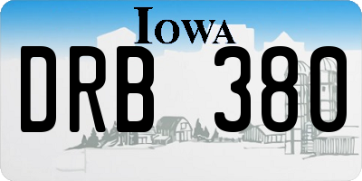 IA license plate DRB380