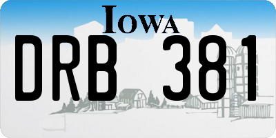 IA license plate DRB381