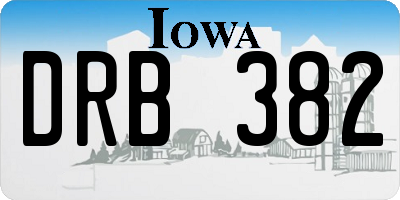 IA license plate DRB382