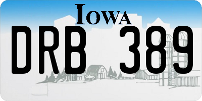 IA license plate DRB389