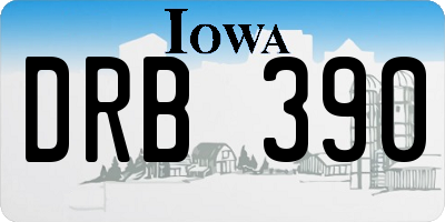IA license plate DRB390