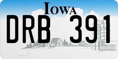 IA license plate DRB391
