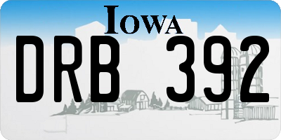 IA license plate DRB392