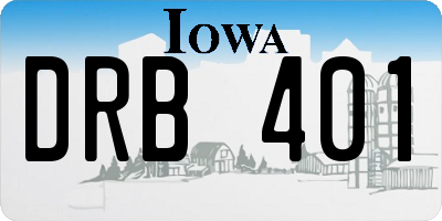 IA license plate DRB401