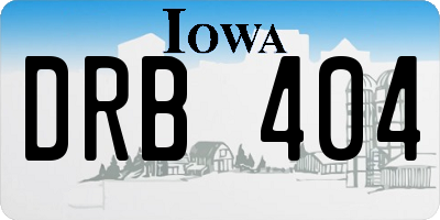 IA license plate DRB404