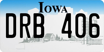 IA license plate DRB406