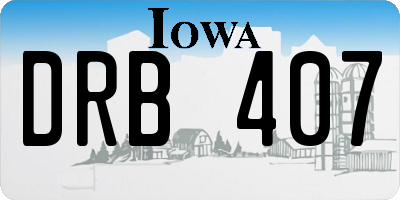 IA license plate DRB407