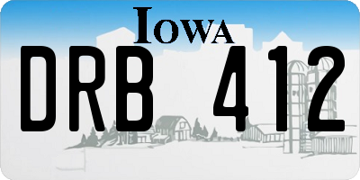 IA license plate DRB412