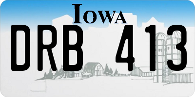 IA license plate DRB413