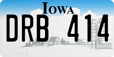 IA license plate DRB414