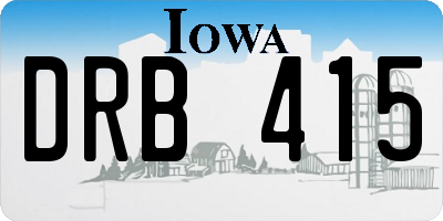 IA license plate DRB415