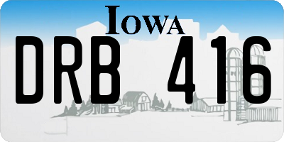 IA license plate DRB416