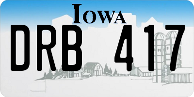 IA license plate DRB417