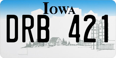 IA license plate DRB421